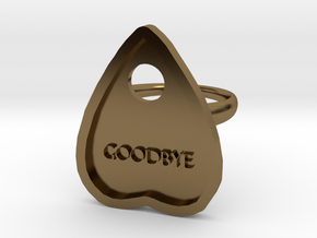 Goodbye Planchette Ring size 8 in Polished Bronze