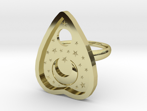 Mystic Planchette Ring size 8 in 18k Gold Plated Brass