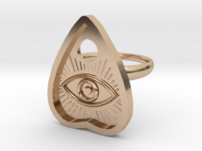 Eye of the Beholder Planchette ring size 8 in 14k Rose Gold Plated Brass