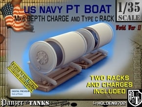 1/35 PT Boat Depth Charge w/ Rack Set001 in Smooth Fine Detail Plastic