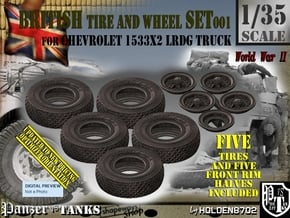 1/35 LRDG Chevrolet Tire Set001 in Tan Fine Detail Plastic