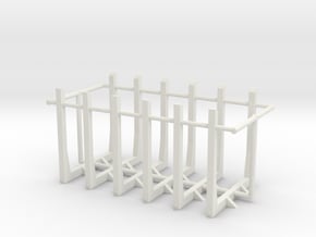 1/50th set of six straight truck log bunks in White Natural Versatile Plastic