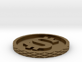Dollar Coin - Single Material in Polished Bronze