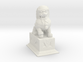 1/24 Chinese Stone Lion Gate Keeper (L) in White Natural Versatile Plastic