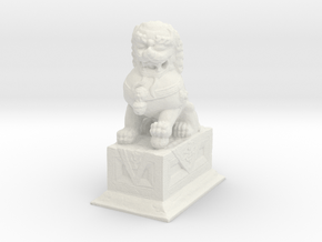 1/24 Chinese Stone Lion Gate Keeper (R) in White Natural Versatile Plastic