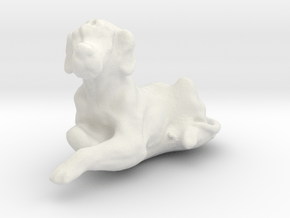 1/24 Relaxing Dog for Diorama in White Natural Versatile Plastic