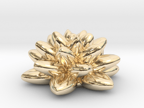 Fractal Flower 06 Redux in 14k Gold Plated Brass