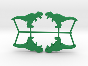 Dino Meeple, T-Rex 4-set in Green Processed Versatile Plastic