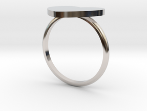 Thin Heart Ring  in Rhodium Plated Brass: 6 / 51.5