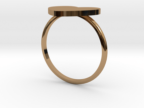 Thin Heart Ring  in Polished Brass: 8 / 56.75