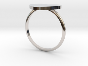 Thin Heart Ring  in Rhodium Plated Brass: 8 / 56.75