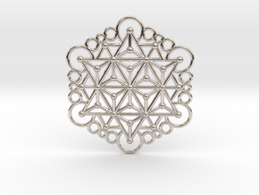 Merkaba Cropcircle in Rhodium Plated Brass