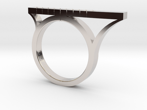 Asymmetric Bar Ring with Geometric Pyramid Pattern in Platinum: 5 / 49