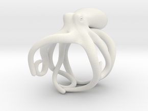 Octopus Ring 16mm in White Natural Versatile Plastic