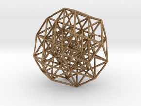 6D Cube Projected into 3D - B6 in Natural Brass
