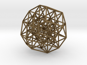 6D Cube Projected into 3D - B6 in Natural Bronze