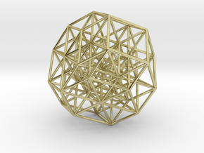 6D Cube Projected into 3D - B6 in 18k Gold Plated Brass