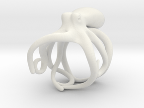 Octopus Ring 15mm in White Natural Versatile Plastic