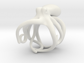 Octopus Ring 17mm in White Natural Versatile Plastic