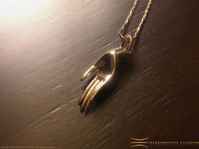 Varada Mudra Pendant/Charm 2.5cm in Natural Brass