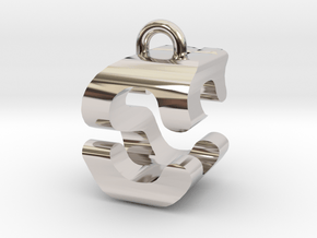 3D-Initial-CS in Rhodium Plated Brass