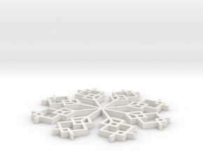 Snowflake 1 in White Natural Versatile Plastic