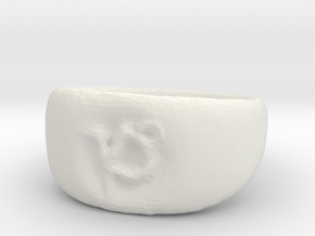 Capricorn Ring sz8 in White Natural Versatile Plastic