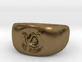 Capricorn Ring sz8 in Natural Bronze