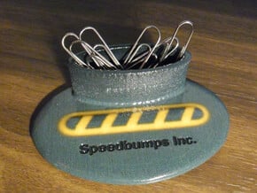 Speedbump Paperclips Holder (small) in Glossy Full Color Sandstone
