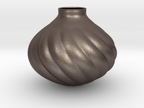 Vase J2315  in Polished Bronzed Silver Steel