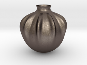 Vase J936 in Polished Bronzed Silver Steel