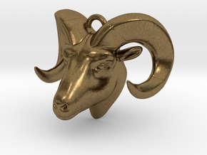 RAM head pendant (hollow) in Natural Bronze