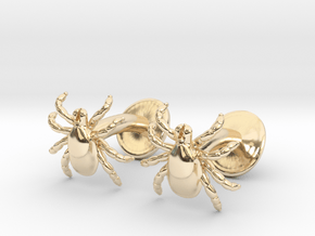 Tick Cufflinks - Nature Jewelry in 14K Yellow Gold