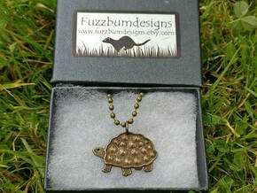 Tortoise pendant in Polished Bronze Steel
