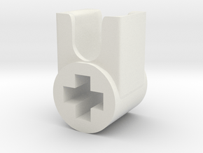 Mixel Connector (90deg) in White Natural Versatile Plastic