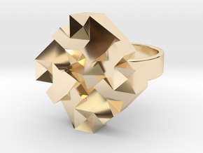 Patchwrk Ring in 14k Gold Plated Brass: 4 / 46.5