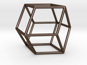 Rhombic Dodecahedron in Polished Bronze Steel