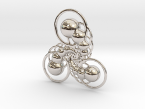 Sphiral Pendant R in Rhodium Plated Brass