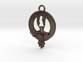 McEwen Clan Crest key fob in Polished Bronze Steel