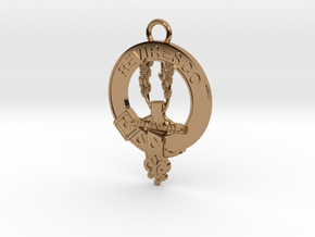 McEwen Clan Crest key fob in Polished Brass
