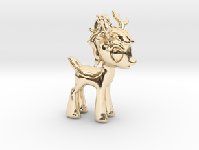 My Little OC: Smol Reindeer 2"  in 14k Gold Plated Brass