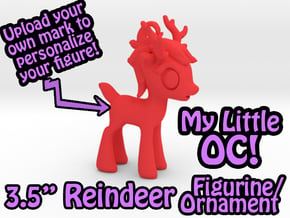 My Little OC: Smol Reindeer 3.5"  in Red Processed Versatile Plastic