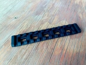 Lightweight Picatinny Rail (11-Slots) (Predrilled) in Black Natural Versatile Plastic