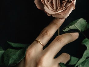 Petite Succulent Ring in Polished Brass: 5 / 49