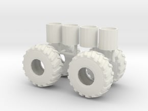 1/50th Clark Log Skidder or Construction tires in White Natural Versatile Plastic