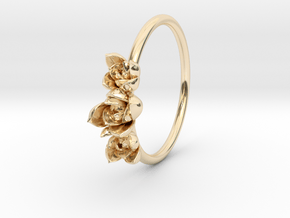 Succulent Trio Ring in 14k Gold Plated Brass: 5 / 49