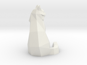 Low Poly Cat in White Natural Versatile Plastic