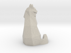 Low Poly Cat in Natural Sandstone