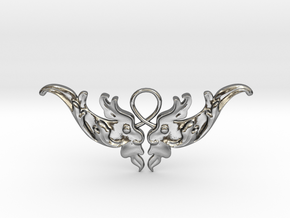 Baroque Motif 1 Pendant in Polished Silver