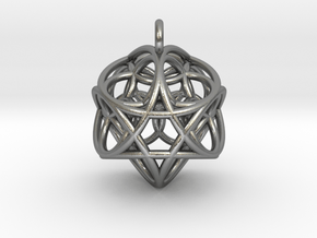 Flower of Life Fire Pendant in Natural Silver